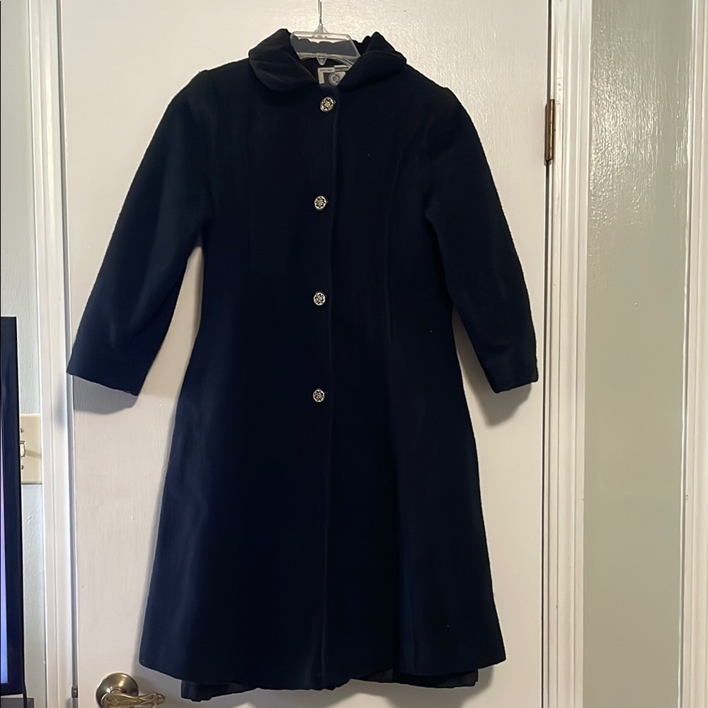 Young Gallery Black Pea Coat Wool Blend Timeless Style